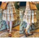 Surface Spell Blooming Roses Over A Porch High Waist Skirt(Leftovers)